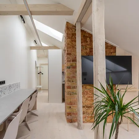 Apartment Scandi Spacious Attic Loft With Skyline View Riga
