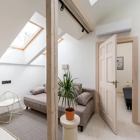 Scandi Spacious Attic Loft With Skyline View Apartment Riga