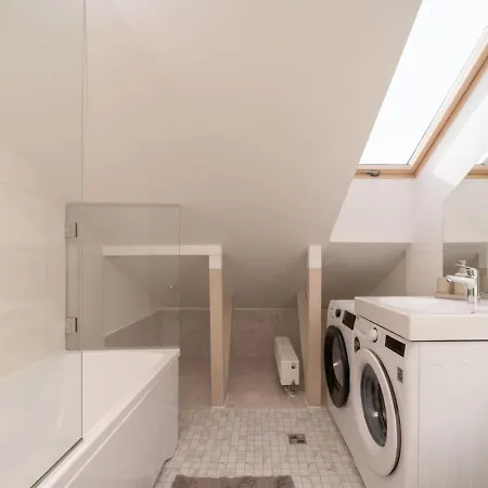 Scandi Spacious Attic Loft With Skyline View Apartment Riga